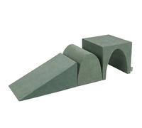 KiddyMoon PPZV-243 Foam Playground VELVET - Wedge L/Hill/Tunnel, Forest Green,Multi-Size