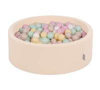 KiddyMoon Soft Ball Pit Round 90X30cm/200 Balls ∅ 7Cm/2.75In For Kids, Foam Ball Pool Baby Playballs, Beige: Pastel Beige/Pastel Yellow/White/Mint/Powder Pink