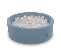 KiddyMoon Soft Ball Pit Round 90X30cm/200 Balls ∅ 7Cm/2.75In For Kids, Foam Ball Pool Baby Playballs, Blue: Pearl