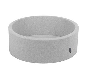 KiddyMoon Soft Ball Pit Round 90X30cm No Balls Foam Ball Pool Baby Playballs, Light Grey