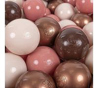 KiddyMoon Soft Plastic Play Balls 100 Balls/7Cm-2.75In Multi-Colour Made In EU, Brown/Copper/Pastel Beige/Salmon