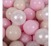 KiddyMoon Soft Plastic Play Balls 200 Balls/7Cm-2.75In Multi-Colour Made In EU, Pastel Beige/Light Pink/Pearl