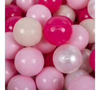 KiddyMoon Soft Plastic Play Balls 300 Balls/7Cm-2.75In Multi-Colour Made In EU, Pastel Beige/Light Pink/Dark Pink