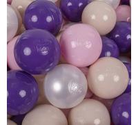 KiddyMoon Soft Plastic Play Balls 50 Balls/7Cm-2.75In Multi-Colour Made In EU, Pastel Beige/Light Pink/Pearl/Purple