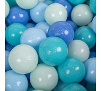 KiddyMoon Soft Plastic Play Balls ∅ 6Cm / 2.36 Multi Colour Made In EU, Mint/Babyblue/Turquoise/Blue,100 Balls/6Cm-2.36In