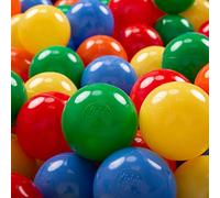 KiddyMoon Soft Plastic Play Balls 50 Balls/7Cm-2.75In Multi-Colour Made In EU, Yellow/Green/Blue/Red/Orange