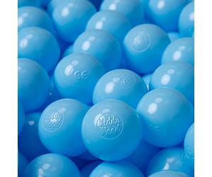 KiddyMoon Soft Plastic Play Balls For Children 100 Balls/6Cm-2.36In Colourful Made In EU, Baby Blue