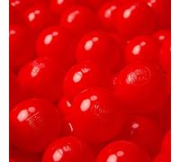 KiddyMoon Soft Plastic Play Balls For Children 200 Balls/6Cm-2.36In Colourful Made In EU, Red