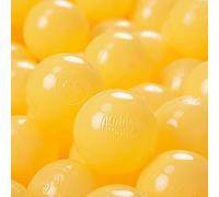 KiddyMoon Soft Plastic Play Balls For Children 200 Balls/6Cm-2.36In Colourful Made In EU, Yellow