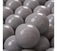 KiddyMoon Soft Plastic Play Balls For Children 300 Balls/6Cm-2.36In Colourful Made In EU, Grey