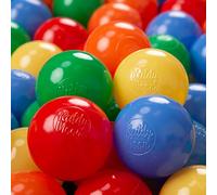 KiddyMoon Soft Plastic Play Balls For Children 300 Balls/6Cm-2.36In Colourful Made In EU, Yellow/Green/Blue/Red/Orange