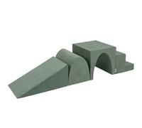 KiddyMoonfoam Playground Set VELVET - Wedge L/Hill/Tunnel/Steps PPZV-244, Forest Green,Multi-Size