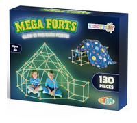 KiddyPlay Mega Forts 130 Piece Glow in the Dark Fort Building Kit For Kids