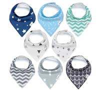 KiddyStar Drool Bibs for Babies - Organic, Unisex, Soft Absorbent Teething Bibs with Adjustable Snaps