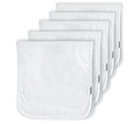 KiddyStar Organic Cotton, 5-Pack Baby Burp Cloths, Large 21"x10", Triple Layer, Thick, Soft and Absorbent Towels, Plain White Burping Rags for Newborns, Baby Shower Gift for Boys and Girls