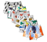 Kidear Kids Series Soft Cotton Toddler Underwear Little Boys' Assorted Boxershorts Briefs(Pack of 6) (Style7, 6-7 Years)