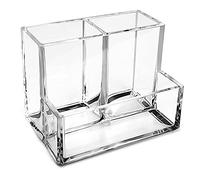 KiDEPOCH Pencil Holder, Clear Acrylic Pen Holder for Desk, Makeup Brush Storage Organizer, Modern Desk Organizer for School, Home and Office.