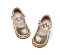 Kiderence Girls Flat Evening Shoes School Oxford Shoes Marry Jane (Toddler/Toddler), Ck501 Gold, 5.5 UK Child
