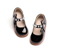 Kiderence Toddler Little Girls Mary Jane Dress Shoes School Oxford for Girls Black Flats Size 9M