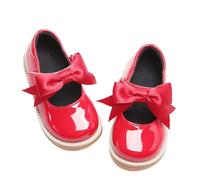 Kiderence Toddler Little Girls Mary Jane Dress Shoes School Oxford for Girls Red Flats Size 12M
