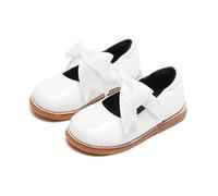 Kiderence Toddler Little Girls Mary Jane Dress Shoes School Oxford for Girls White Flats Size 9M
