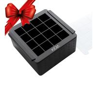 Kidia Mini Clear Ice Cube Maker - 16 Crystal-Clear 3×3 cm Cubes - Advanced Directional Freezing - Food-Grade Silicone & Insulated Box - Transparent Ice for Cocktails, Whisky & Premium Drinks