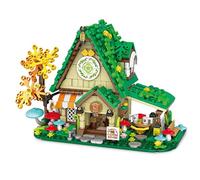 Kidikit Block - City Building Set, Coffee House, Holiday Villa, Highly Detailed Architecture, 2-Story Coffee House Display Model, Premium ABS Construction Toy