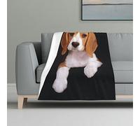 KIDINN Ovely Pet Dog Beagle Print Flannel Blanket Lightweight and Anti-Pilling Suitable for Use On Beds and Sofas 32x48in