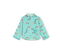 kIDio Organic Cotton Baby Infant Toddler Warm Reversible Fleece Jumper - Boy Girl (0-4 Years) (6-12 Months, Turquoise Zebra)