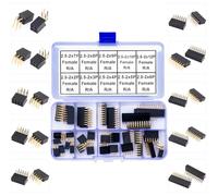 Kidisoii 2.54mm Pin Header,Female Right Angle Dual Row Header Pin 90 Degree Connector,2x2 2x3 2x4 2x5 2x6 2x7 2x8 2x9 2x10 2x12 Pin Header for PCB Board (KI-2.54-Dual-R/A-Female)