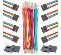 Kidisoii Dupont 2.54mm Wire Male to Female Dupont Connector and 22AWG Pre-Crimped Cable, Single Row 1/2/3/4/5/6/7/8/9/10P JST Connector with Length of 10/30/50/100cm Dupont Wire (2Pcs MF 7P-10CM)