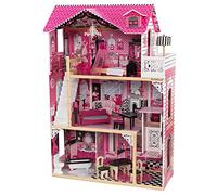 KidKraft Amelia Wooden Dolls House with Furniture and Accessories Included, 3 Storey Play Set with Lift for 30 cm/12 Inch Dolls, Kids' Toys, 65093
