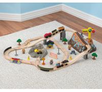 Kidkraft Bucket Top Construction Train Set | Kids Wooden Train Set 60 piece set
