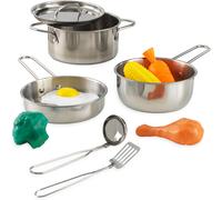 Kidkraft Deluxe Cookware Set with Play Food | Metal Play Pan Set