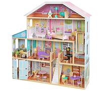 KidKraft Grand View Mansion Wooden dollhouse | Childrens Dolls House Large XXL, 4 floors, 34 accessories, furniture and lift included | Role-playing games | Total dimensions: 130.5 x 33 x 129.5 cm