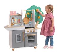 MEQATS Play Kitchen Set, Wooden Toy Kitchen with Play Food and Kitchen Access...