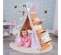 KidKraft Kids Book Nook Tent with Shelves in White and Natural Colour