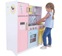 KidKraft Large Pastel Toy Kitchen for Kids, Wooden Play Kitchen with Toy Phone and Kitchen Accessories, Kids' Kitchen set, Kids' Toys, 53181