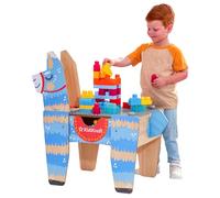 KidKraft Llama Piñata Building Bricks Wooden Table with 50 Blocks, Activity Table with toy storage, Kids' Toys, 20421