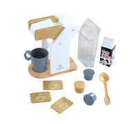 KidKraft Metallic Toy Coffee Maker with Capsules, Accessory for Kids' Kitchen, Wooden Toy Kitchen Appliance Set for Kids, Play Kitchen Accessories, Kids' Toys, 53538
