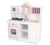 KidKraft Modern Country Wooden Play Kitchen | kids curtains pretend Modern Country