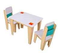 KidKraft Pocket Storage Wooden Table with 2 Chairs, Kids' Table and Chair Sets, Children's Playroom/Bedroom Furniture, 20353