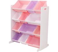 KidKraft Sort It and Store It Bin Unit Toy Organiser in White & Pastel
