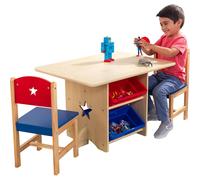 KidKraft Star Wooden Table & 2 Chair Set with Storage Bin for Toys