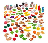 KidKraft Tasty Treats Toy Food Set with 115 Pieces, Pretend Play Food Set, Accessory for Kids' Kitchen and Toy Supermarket, Play Kitchen Accessories, Kids' Toys, 63330
