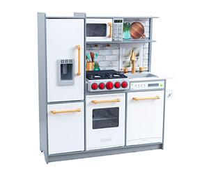 KidKraft Uptown Elite Play Kitchen for Kids, Wooden Toy Kitchen with Lights and Sounds, Kids' Kitchen set with Working Ice Maker, Kids' Toys, 53437