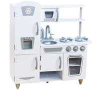 KidKraft Vintage Wooden Play Kitchen with Pretend Ice Maker and Play Phone,