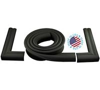 KidKusion Extra Long Hearth Cushion | Made in USA | Black | 14.33 Ft of Padding | Child Safety, Edge and Corner Guard, Baby Proof Fireplace Bumper