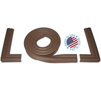 KidKusion Extra Long Hearth Cushion | Made in USA | Brown | 14.33 Ft of Padding | Child Safety, Edge and Corner Guard, Baby Proof Fireplace Bumper