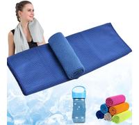 Kidlupe Ice Towel, Gym Towel, Cooling Towels, Ice Cool Microfibre Towel For Neck, Soft Breathable For Gym, Yoga, Golf, Running, Camping & Hot Weathe (Deep Blue,5pcs)